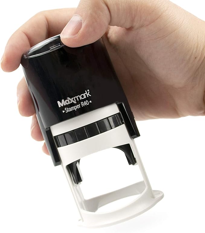 Round Notary Stamp for State of Rhode Island- Self Inking Stamp - Top Brand Unit with Bottom Locking Cover for Longer Lasting Stamp - 5 Year Warranty