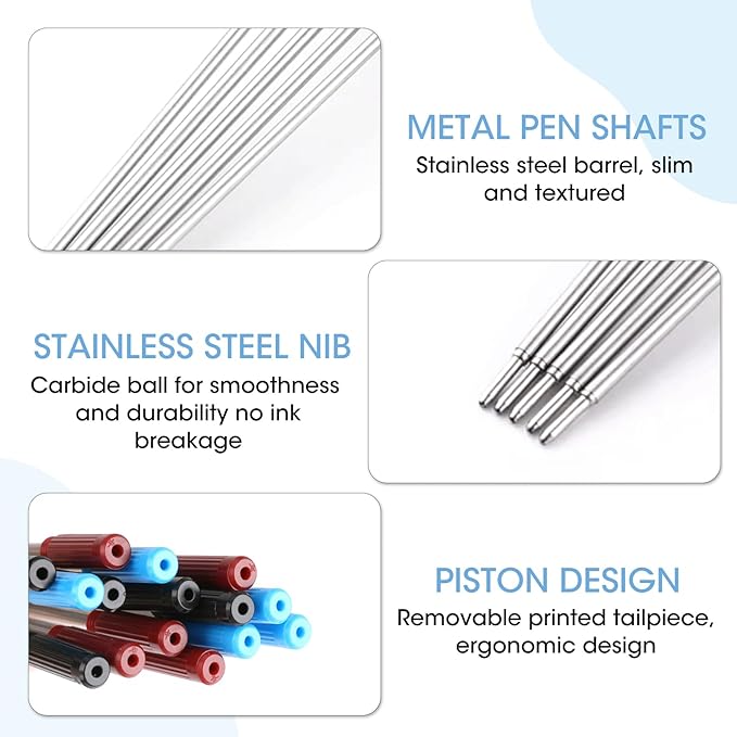 0.7 mm Ballpoint Ink Twist Pen Refills, 15 Pcs Medium Point Metal Smooth Writing Replaceable Ink Refill, Stationery Compatible for Cross Ballpoint Replacement (4.6in M) (Blue, 15)