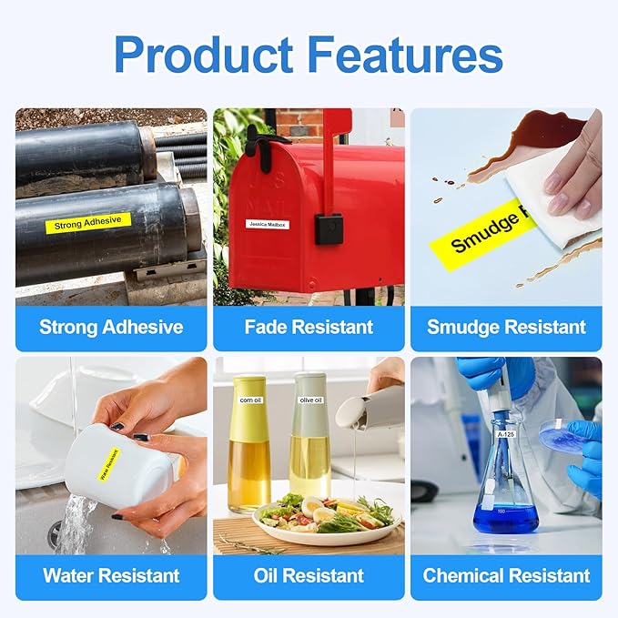 Label Orison TZe-131 Label Maker Tape Clear, Replacement for Brother P-Touch Label Tape Tz Tapes 12mm 0.47 Laminated for PT-D210 PT-D220 PT-H110, Black on Clear, 1/2''(12mm) x 26.2'(8m), 2PK