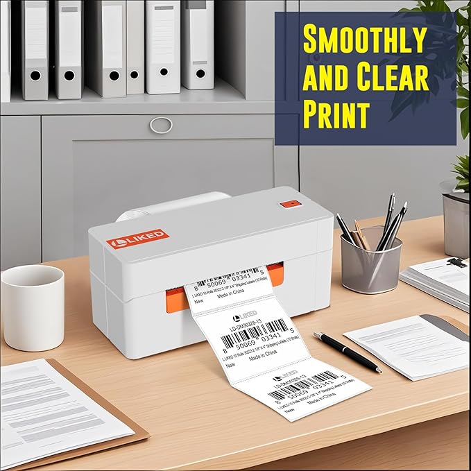 L LIKED 3" x 2" Direct Thermal Labels, Permanent Adhesive Barcode Shipping Stickers & Compatible with Rollo, Zebra and Other Desktop Printers (12 Rolls, 8400 Labels)