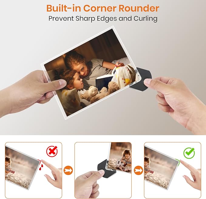 Laminator Machine, 13-Inch Thermal Laminator with Steel Paper Cutter, 13 Laminating Pouches, Corner Rounder, Jam Release Button for Home, Office, School, Teachers, Personal Use, Black