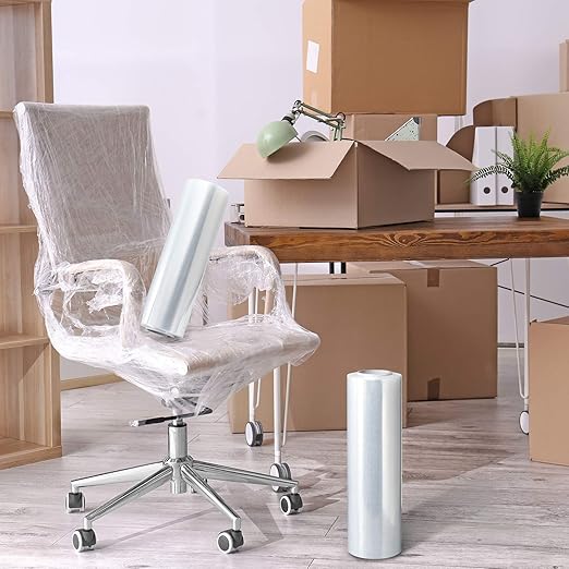 18" x 1500ft x 80 Gauge Thick (20 Micron) Clear Cast Pallet Stretch Wrap Film [Pack of 4 Rolls, 1500' Per Roll, Total 6000']