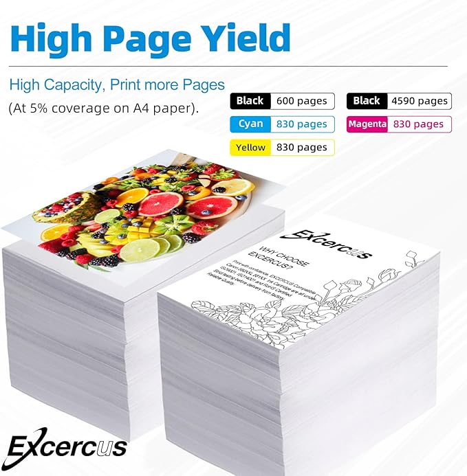 Compatible Ink Cartridge Replacement for Canon PGI-280 XXL CLI 281 Compatible with Canon Pixma TR7520 TR8520 TS6120 TS6220 TS6320 TS8120 TS8220 TS9120 TS9520 TS9521C (2PGBK & BK/C/M/Y 6 PK)