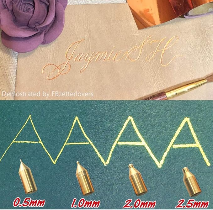 KINGTOOL Hot Foil Embossing Stamping Pen with 6 Rolls Hot Foil Papers, USB Powered (with 4 Nibs) (Black)