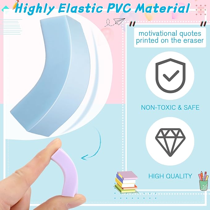 144 Pcs Bulk Erasers for Kids Pencil Erasers First Day of School Gifts for Student Pastel Colors Neon Colors Cute Party Favor for Classroom Art Office, Back-to-School Supplies(Multicolor)