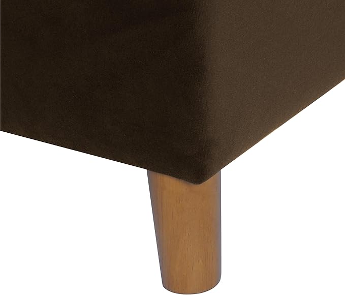 Home Decor | Dinah Collection Modern Storage Ottoman | Ottoman with Storage for Living Room & Bedroom(Chocolate Brown Velvet)