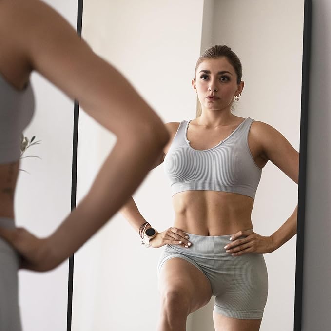 Large Arched Floor Mirror Full Length with Stand, 71''x32'' Black Standing Full Length Mirror for Bedroom Living Room Gym, Aluminum Alloy Frame