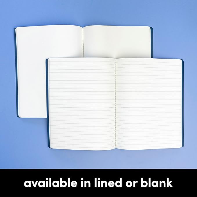 PAPERAGE Soft Cover Blank Journal Notebook, 2 Pack, (Blush), 100 Pages, Large 7.5 inches x 9.5 inches, Ideal for Sketch Book, Note Taking & Travel Journal