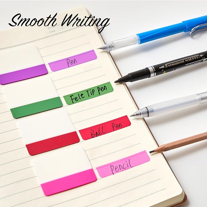 Sticky Index Tabs Book Page - 500Pcs 2 Inch Writable Colored Pages Markers, Repositionable File Tab Flags Labels Self Adhesive Reading Divider Sticker for Books, Binders, Notebook and Folders (21 Set)