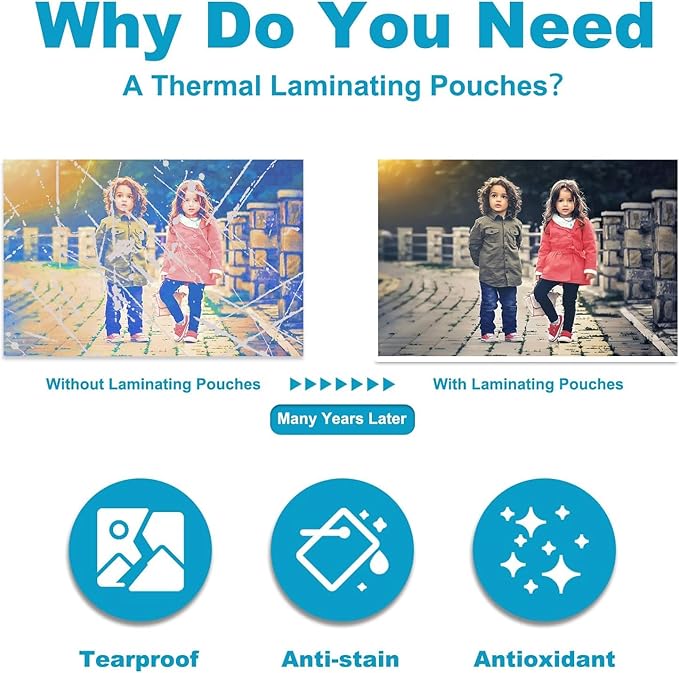 3 mil Thermal Laminating Sheets, Holds 8.5" x 11" Sheets, Thermal Laminating Pouches for Laminator, 9" X 11.5" Letter Size Thermal Laminating Paper, Round Corner 2000 Pack