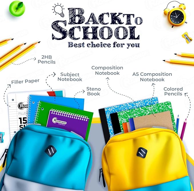 12 Pack Kraft Journals A5, Extra Pages - 120 Pages (60 Sheets), College Ruled, 8 x 5.7 Small Kraft Notebooks, Rainbow Spines, Kraft Composition Notebook Journals for School Home & Office