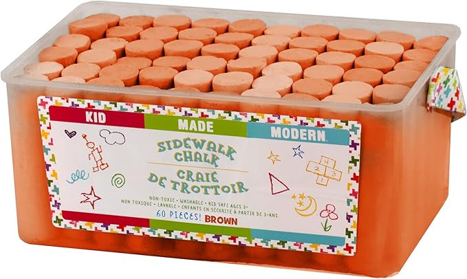 Kid Made Modern 60 Count Pack of Sidewalk Chalk – Brown
