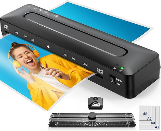Laminator Machine 11x17 Laminator - 13 Inch Cold Thermal Laminators Machine with Laminating Sheets, A3 Personal Laminators for Teachers, Laminating Machine 90s Warm-Up No Jam for Home Office School