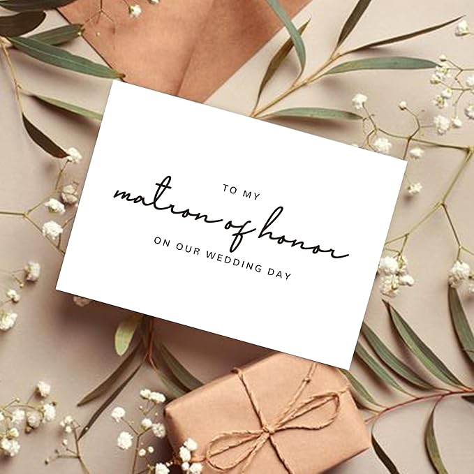 Matron of Honor Proposal Gifts for Wedding Day, To My Matron of Honor On Our Wedding Day Cards.（Matron of Honor B）