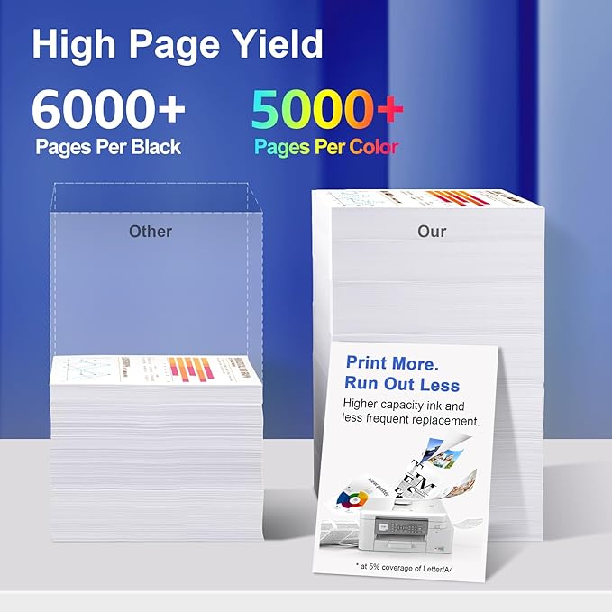 Toner Kingdom Compatible for LC406 LC406XL Ink Cartridges for Brother Printer Work with Brother MFC-J4335DW MFC-J5855DW MFC-J6555DW MFC-J6555DW MFC-J6955DW MFC-J4535DW Printer(High Yield，4-Pack)