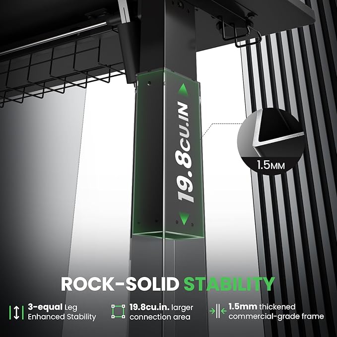 SIAGO L-Shaped Standing Desk - 63 x 55 Inch Adjustable Corner Standing Desk with Charging Station - L Shape Sit Stand Table with Memory Controller, Splice Board for Home Office