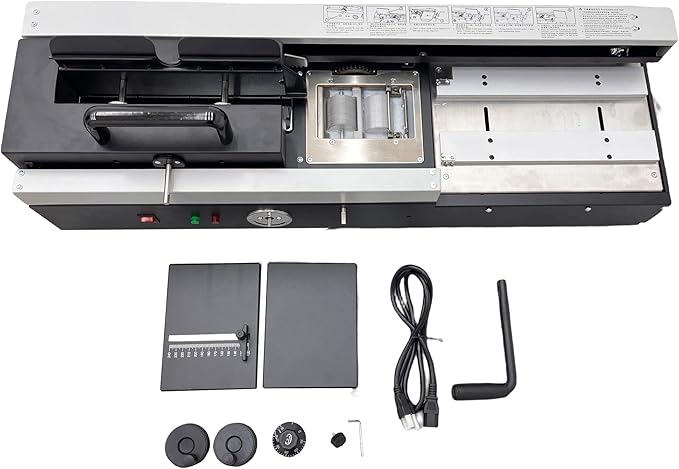 TECHTONGDA Hot Melt Glue Binding Machine A4 Desktop Hot Glue Book Binder, 110V Manual Book Binding Machine with Double Roller Applicator, 200 Books Per Hour