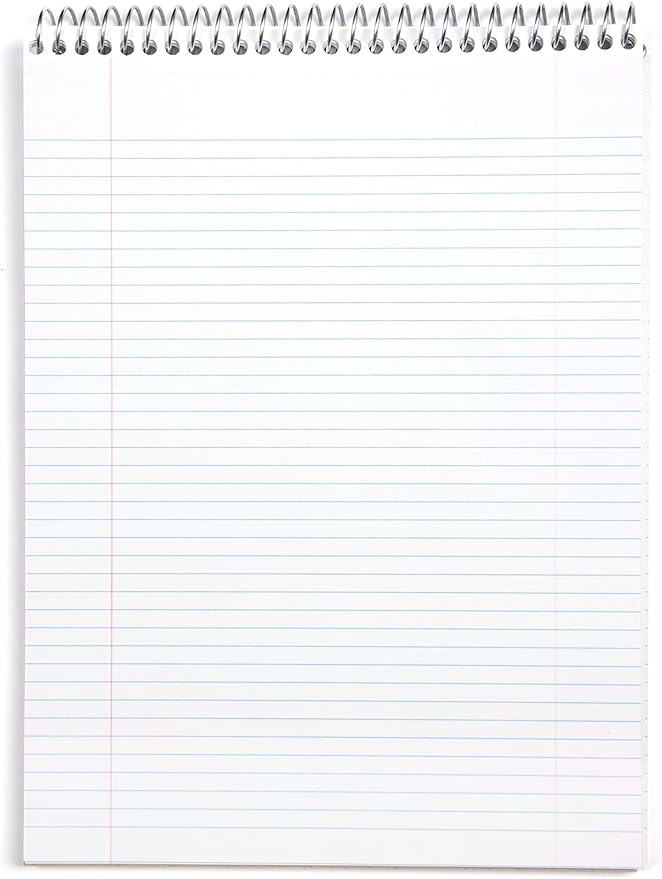 Mintra Office TOP BOUND Durable Spiral Notebooks (Red, College Ruled 3pk)