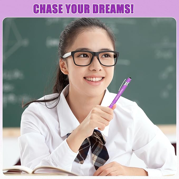 100 Pcs Inspirational Pens Bulk - Motivational Ink Ballpoint Pen with Quotes Stylus Tip Nurse Gifts for School Coworkers Office Supplies Black Ink