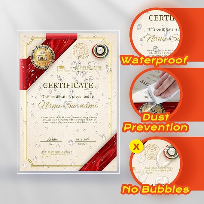 Self Adhesive Laminating Sheets,4Mil 8.5x11inches,10 Sheets Self Sealing Laminating Sheets, Self Adhesive Contact Paper,Clear Laminate Sheets for Stickers,No Machine Needed