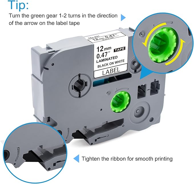 15Pack TZe-231 Label Maker Tapes Replacement for Brother P Touch Label Maker Refills, TZe231 Tape Laminated 12mm 0.47 White, TZ-231 Tapes for Brother PT-H110 PTD210 PTD220 PTD400 Printer