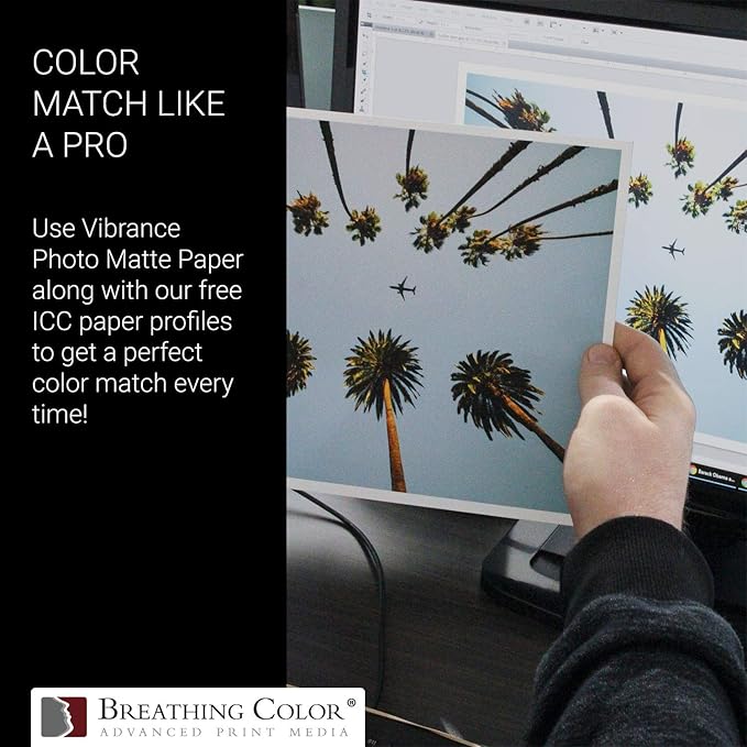 Vibrance Matte Photo Printer Paper 12 mil 230 gsm Matte Finish Premium Photo Paper Roll on 3in Core 36 in x 100 ft Works with Most Inkjet Printer Professional Makes and Models Like Epson Canon HP