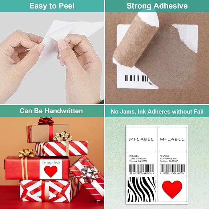 MFLABEL 3-1/3" x 4" Shipping Address Sticker, FBA Labels, 6-UP Sticker Label, White Shipping Label, Easy to Peel, Address Paper for Laser/Ink Jet Printer, 6 Per Page (15000 Labels, 2500 Sheets)