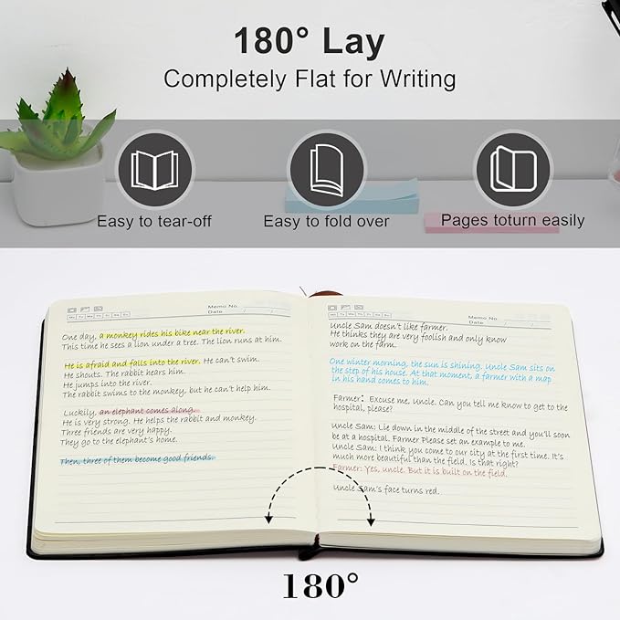 Aesthetic Lined Journal Notebook for Women,300 Pages Softcover Leather Lined Journal Notebook,300 Pages Daily Journal, College Ruled Notebook for Work School, Note Taking 5.75''X8.38'' Black