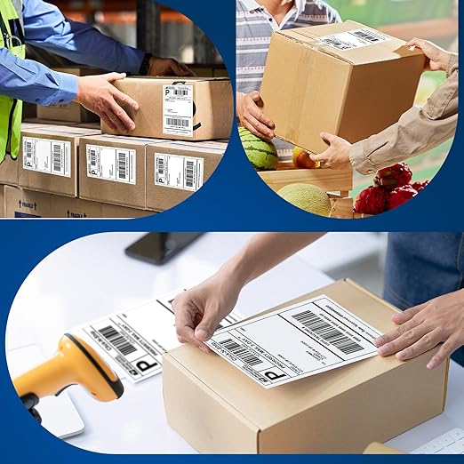 L LIKED 2200 PCS 4"x 6" Direct Thermal Labels White Perforated Shipping Label, Compatible with DYMO 4XL 1744907,Zebra, Rollo, Jadens, Nelko, 220 Labels per Roll, 10 Rolls