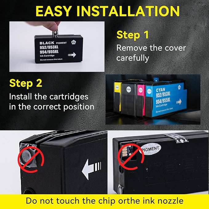 952XL Ink Cartridges Combo Pack for HP 8710 7740 Printers HP952XL Ink Cartridge Black and Color for HP Officejet Pro 8210 8730 8200 8720 8700 7740 8715 8702 8725 8740 4 Pack Black Cyan Yellow Magenta