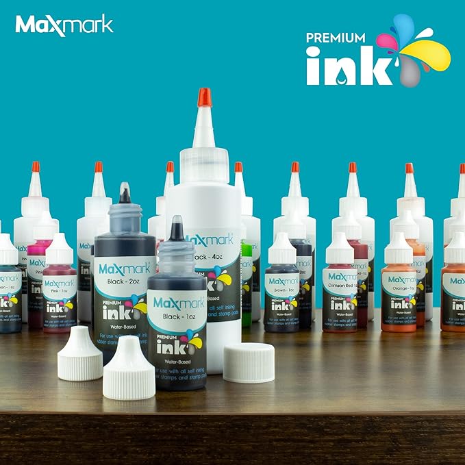 MaxMark Premium Refill Ink for self Inking Stamps and Stamp Pads, Gray Color - 4 oz.