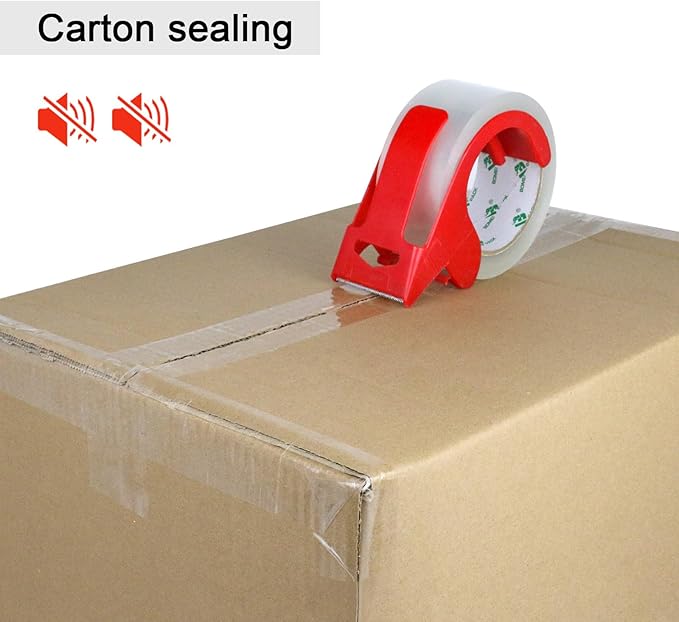 BOMEI PACK Clear Silent Packing Tape 18 Rolls, NO Noise Quiet Tape Refill Rolls for Shipping, Moving and Packaging, 2.4Mil 1.88Inch 55Yards