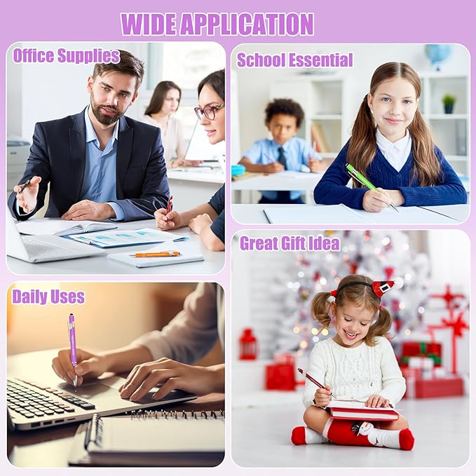 20 Pcs Inspirational Pens Bulk - Motivational Ink Ballpoint Pen with Quotes Stylus Tip Nurse Gifts for School Coworkers Office Supplies Black Ink