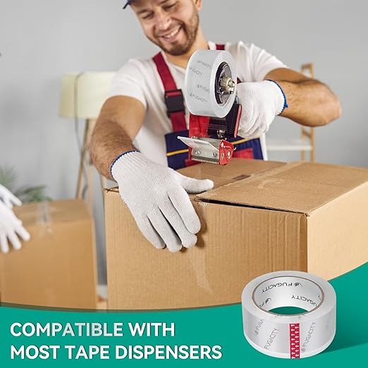 FugaCity Heavy Duty Clear Packing Tape Refills (12 Rolls), Packaging Tape for Moving Sealing, Moving Supplies Shipping Tape,2.7 Mil Thick, 1.88 in Wide,65 Yards Per Roll,Total 780 Yards