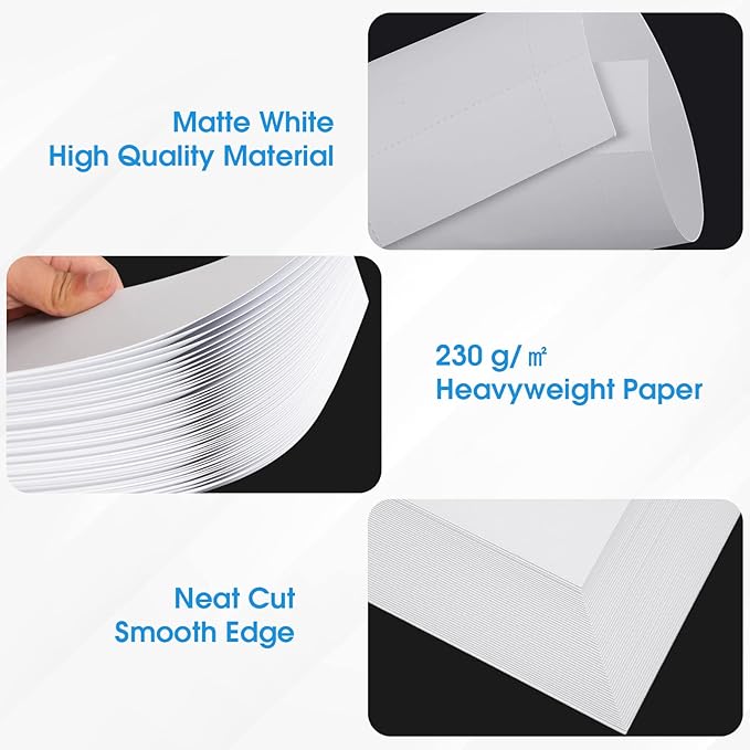 MaxGear Business Card Printable Business Card, Compatible with Laser & Inkjet Printer, Double-Sided Printing, Heavyweight, Matte White Paper, Smooth Edge, 10 Cards/Sheet, 2000 Cards, 3.5" x 2"（8871