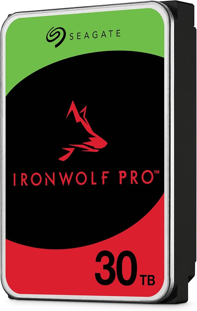 Seagate IronWolf Pro 30TB Enterprise NAS Internal HDD Hard Drive – CMR 3.5 Inch SATA 6Gb/s 7200 RPM 512MB Cache for RAID Network Attached Storage, Rescue Services (ST30000NT011)