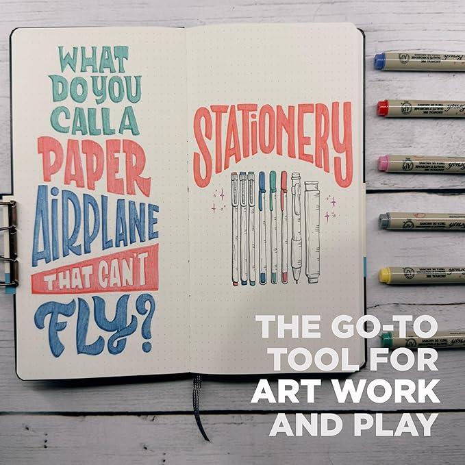 SAKURA Pigma Sketch Brush - Archival Ink Sketching Pens - Art Pens for Calligraphy, Hand Lettering & Writing - Assorted Archival Colors - 8 Pack