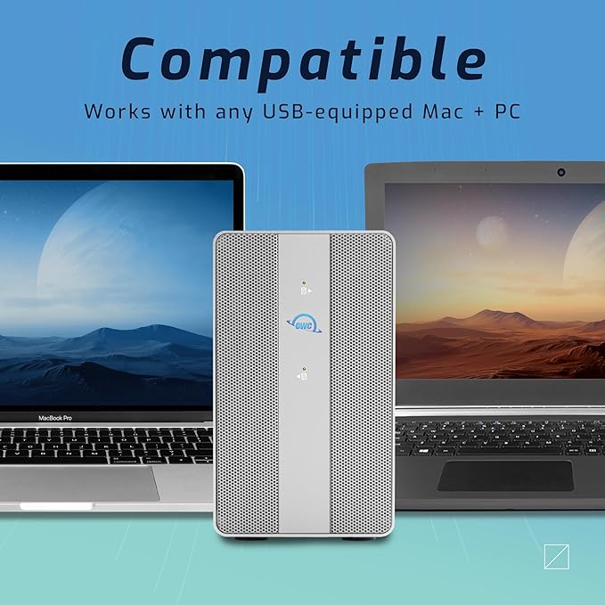 OWC Mercury Elite Pro Dual USB-C / Thunderbolt 3 External Raid Storage Enclosure with 3Port HUB for Mac and PC