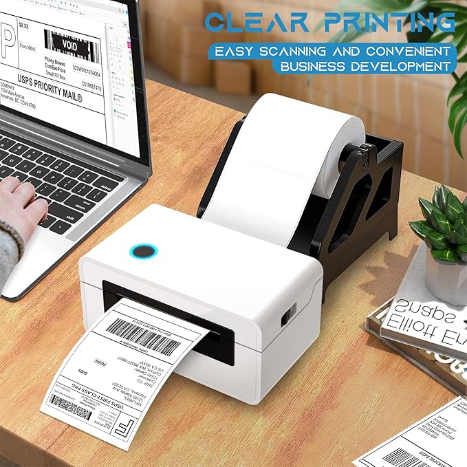 MFLABEL 10 Rolls 4x6 Direct Thermal Blank Shipping Labels for Thermal Printer Shipping Labels with Perforated