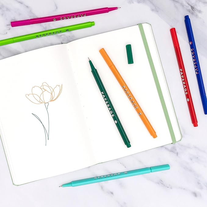 PAPERAGE Blank Journal Notebook, (Blush), 160 Pages, Medium 5.6 in x 8 in - 100 GSM Thick Paper – Hardcover Journaling Notebook for Work, School, Note Taking or Sketching