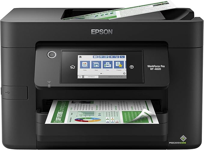 Epson® Workforce® Pro WF-4820 Wireless Color Inkjet All-in-One Printer, Black, Large & T252 DURABrite Ultra Ink High Capacity Black & Standard Color Cartridge Combo Pack (T252XL-BCS)