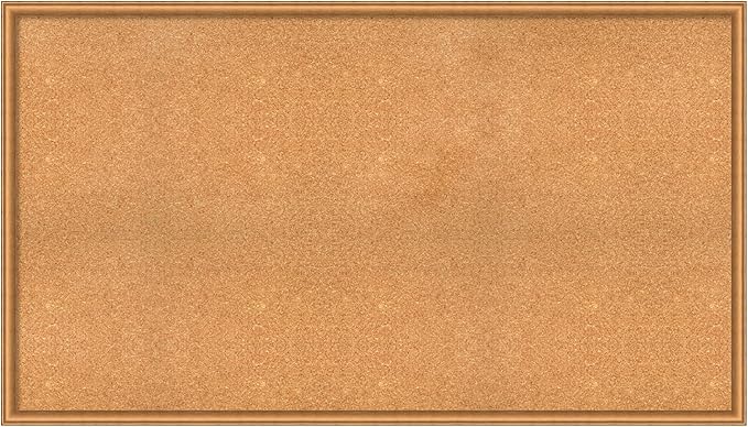 Amanti Art Natural Cork Board for Wall, 32x56 Vision Board with Bronze Frame, Oversize Corkboard Office Decor for Home Organization, Casual Corkboard Pinboard to Display Items for Home Organization