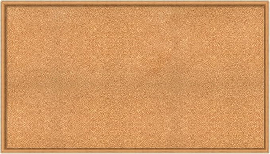 Amanti Art Natural Cork Board for Wall, 32x56 Vision Board with Bronze Frame, Oversize Corkboard Office Decor for Home Organization, Casual Corkboard Pinboard to Display Items for Home Organization