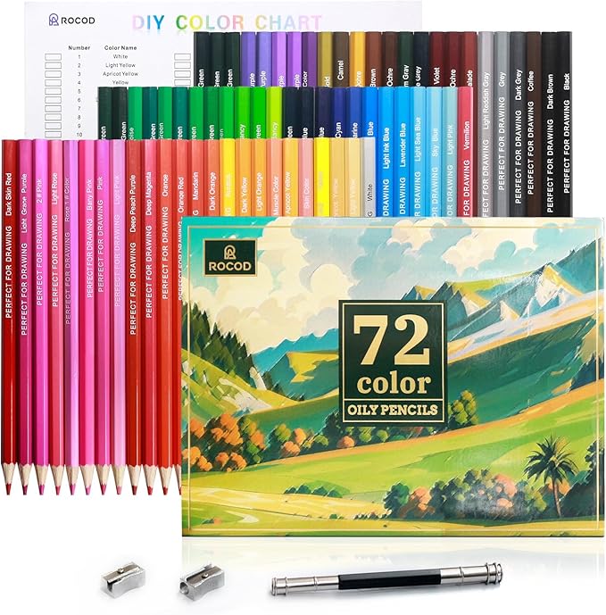 72 Colored Pencils Professional Coloring Pencil Sketch Colored Drawing Pencils Artist Color Pencil for Kids and Adults Coloring Art Color Pencils Set