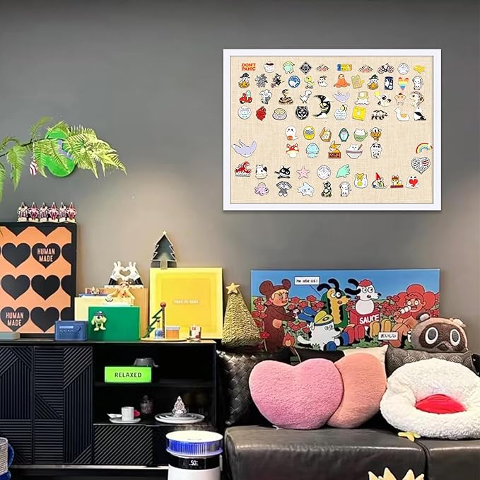 2 Pack Large Bulletin Board, 23 "x17 White Cork Boards for Walls with Frame, Pin Display Board Vision Board for Home School Office Decor