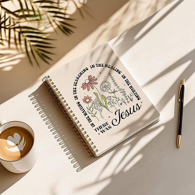 Bible Notebook, A5 Spiral Christian Journal with Floral Pink Butterfly Notebook, Bible Verse-God Says You Are, Inspirational Notebooks for Women, Bible Study, Gift for Birthday Christmas