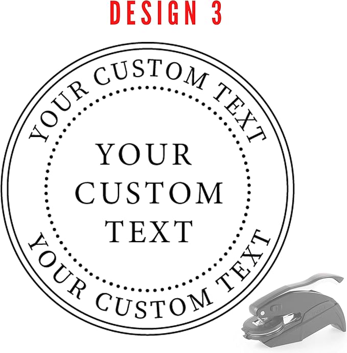 Official Seal Embosser - Custom Notary Embosser, Book & Library Stamp, 1 5/8