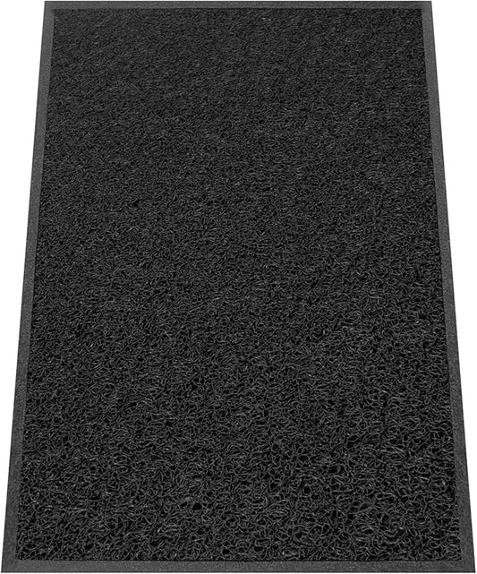 Kuyal Door Mat, 2'x4' Indoor Outdoor Entrance Mat to Trap Dirt and Moisture, Non Slip Waterproof Outdoor Mats, Commercial Floor Inside Outside Entrance, Heavy Duty Durable Welcome Mats, Black