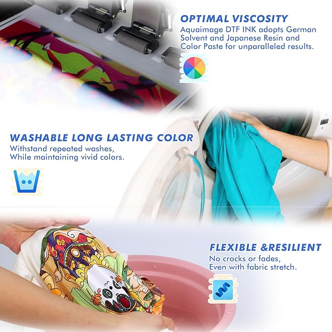 Premium DTF White Ink-DTF Transfer Ink for PET Film Refill Ink for ET-8550, XP-15000, XP600, I3200, L1800, Premium DTF White Ink Direct to Film Heat Transfer Printing(1000ml 33.8oz)