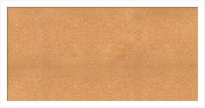 Amanti Art Natural Cork Board for Wall, 31x59 Vision Board with White Frame, Oversize Corkboard Office Decor for Home Organization, Casual Corkboard Pinboard to Display Items for Home Organization in